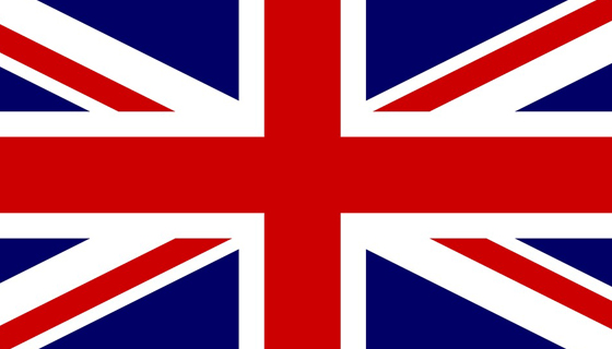 Englische Flagge als Symbol einer Musterrechnung auf Englisch