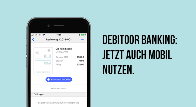 Mobil Zahlungen mit deiner Rechnung verknüpfen in der iOS App zu deinem Rechnungsprogramm